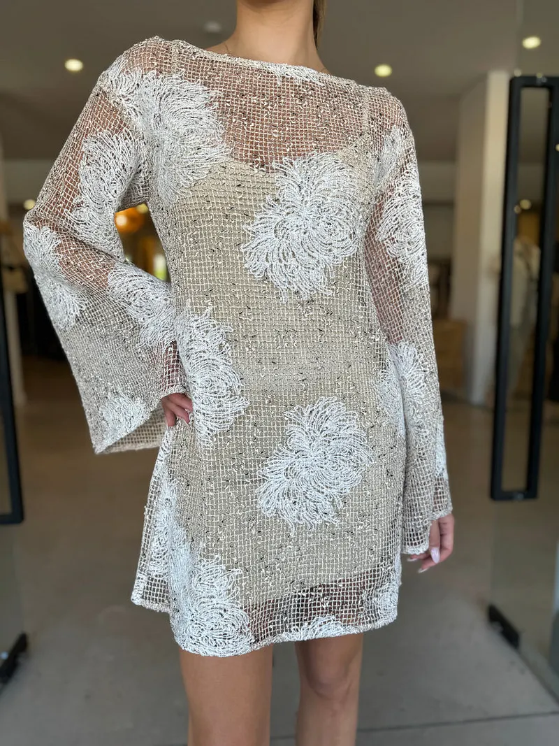 Exclusive - Moorey Beaded Mini Dress - Blue