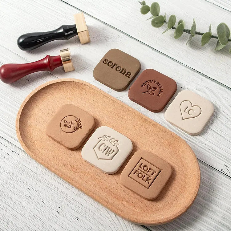 Custom Pottery Stamp for Clay, Personalized Logo Clay Stamp with Your Design, Letter Ceramic Stamps for Pottery Clay to Create Unique Imprints, Clay Potters Lovers Gifts, Polymer Clay Tools