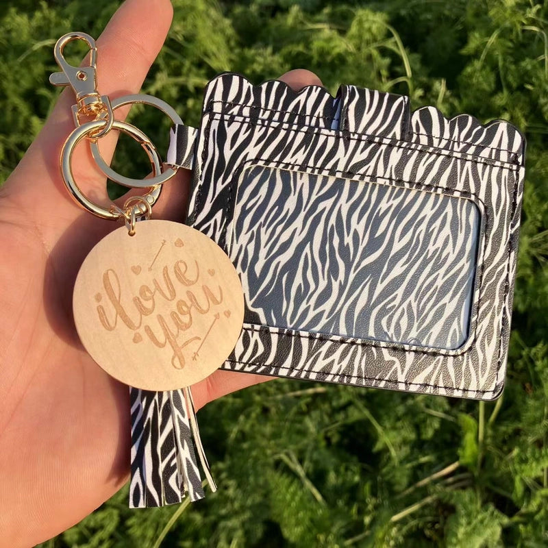 Unisex Lattice Bee Butterfly Pu Leather Open Card Holders