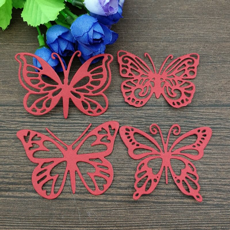 4PCS/lot Butterfly Metal Cutting Dies DIY Cards Stencils Photo Album Embossing Paper Making Scrapbooking Knife Mold Crafts Dies