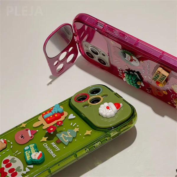 Crăciun Moș Crăciun Uroczy kapelusz łosia Pandantiv Lustrzane etui na telefon z klapką
