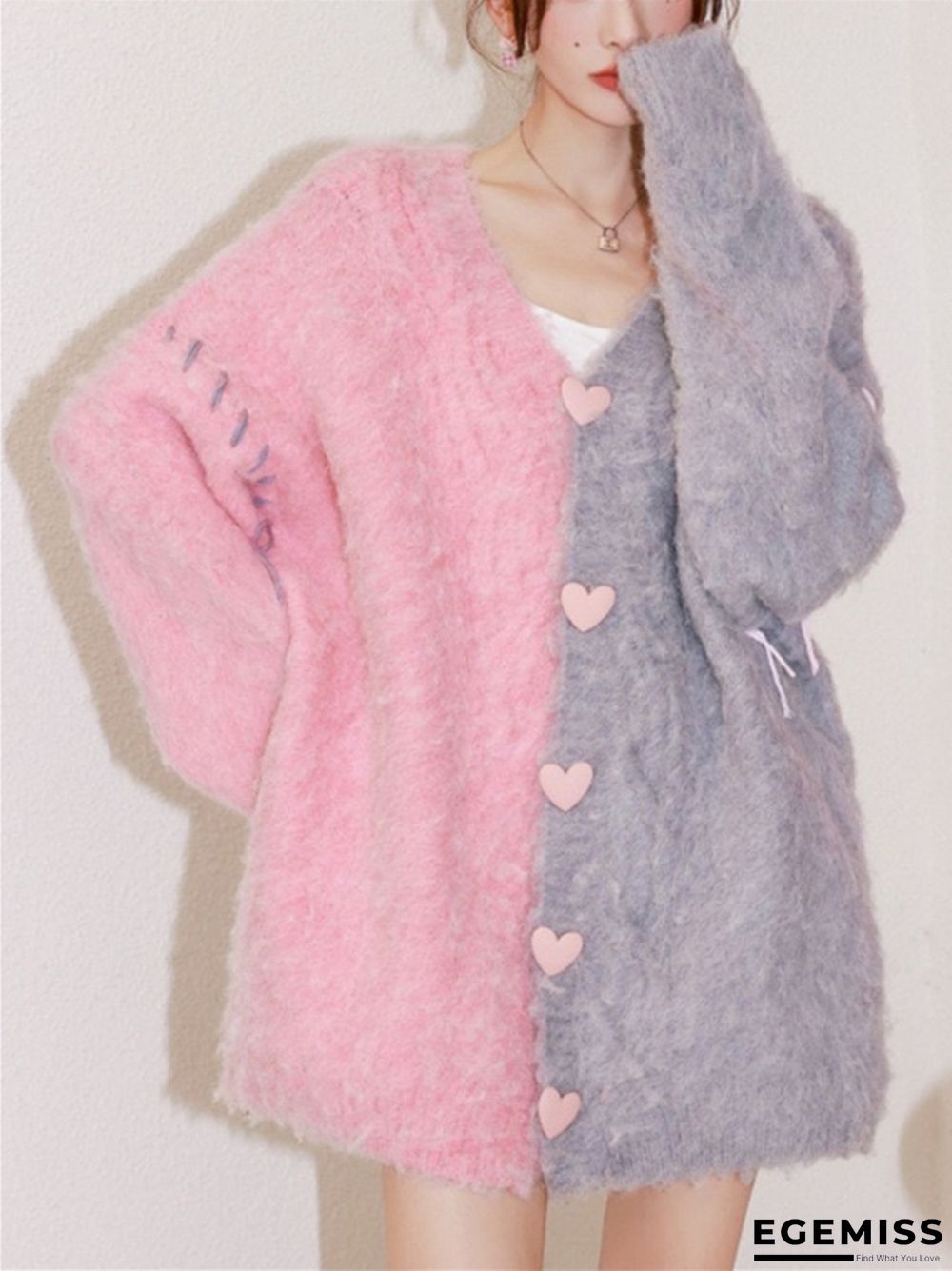 Colorblock Crochet Loose Slouchy Design Knitted Sweater | EGEMISS