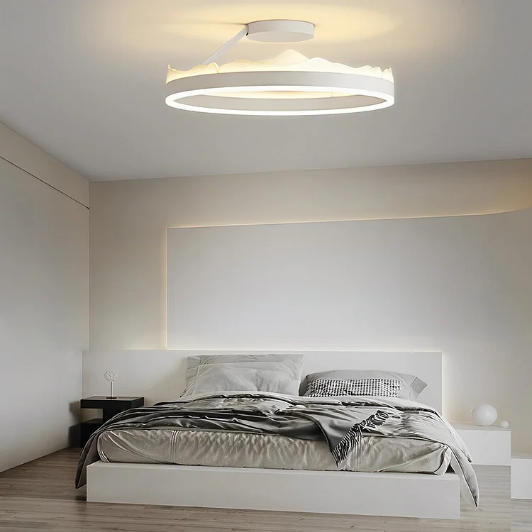 Round Stepless Dimming LED White Ins Nordic Ceiling Lights Flush Mount Lighting - Appledas