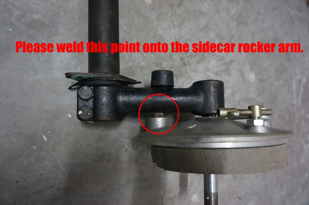 CJ750 Sidecar wheel brake assembly