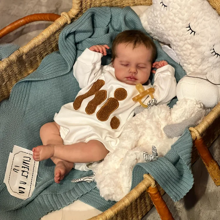  [New] 20" Silicone Vinyl Body Reborn Girl Doll Named Sermial with Brown Hair - Reborndollsshop®-Reborndollsshop®