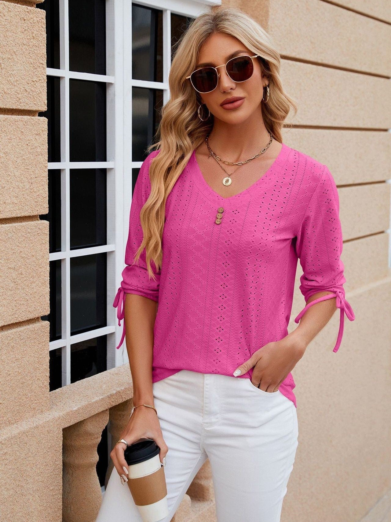Grey Ribbed Knit Top with Short Sleeves
