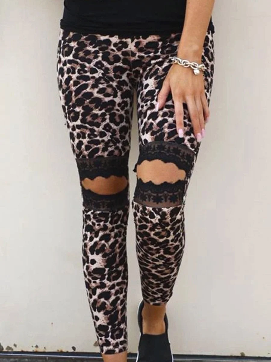 Casual Style Leopard Leggings