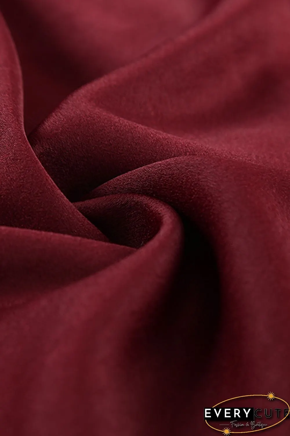 Wine Red Collared Button Short Sleeves Shirt