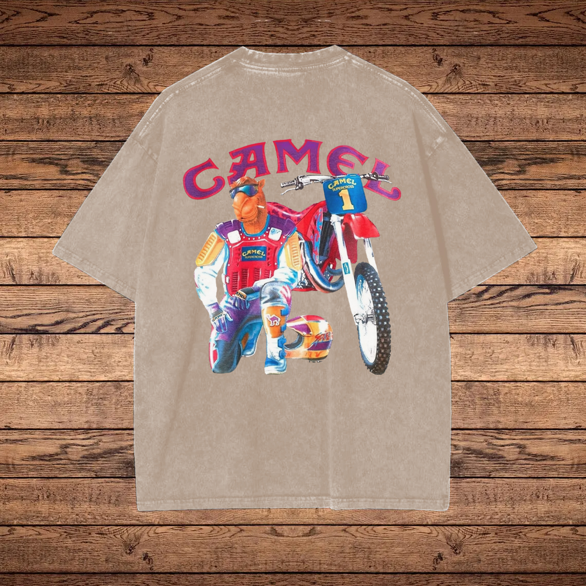 Vintage Motorcycle Graphic Washed T-Shirt / TECHWEAR CLUB / Techwear