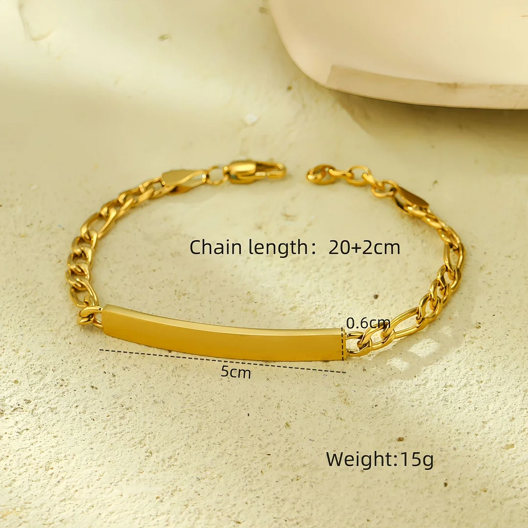 18K Vacuum Gold-Plated Couple Titanium Steel Bracelet