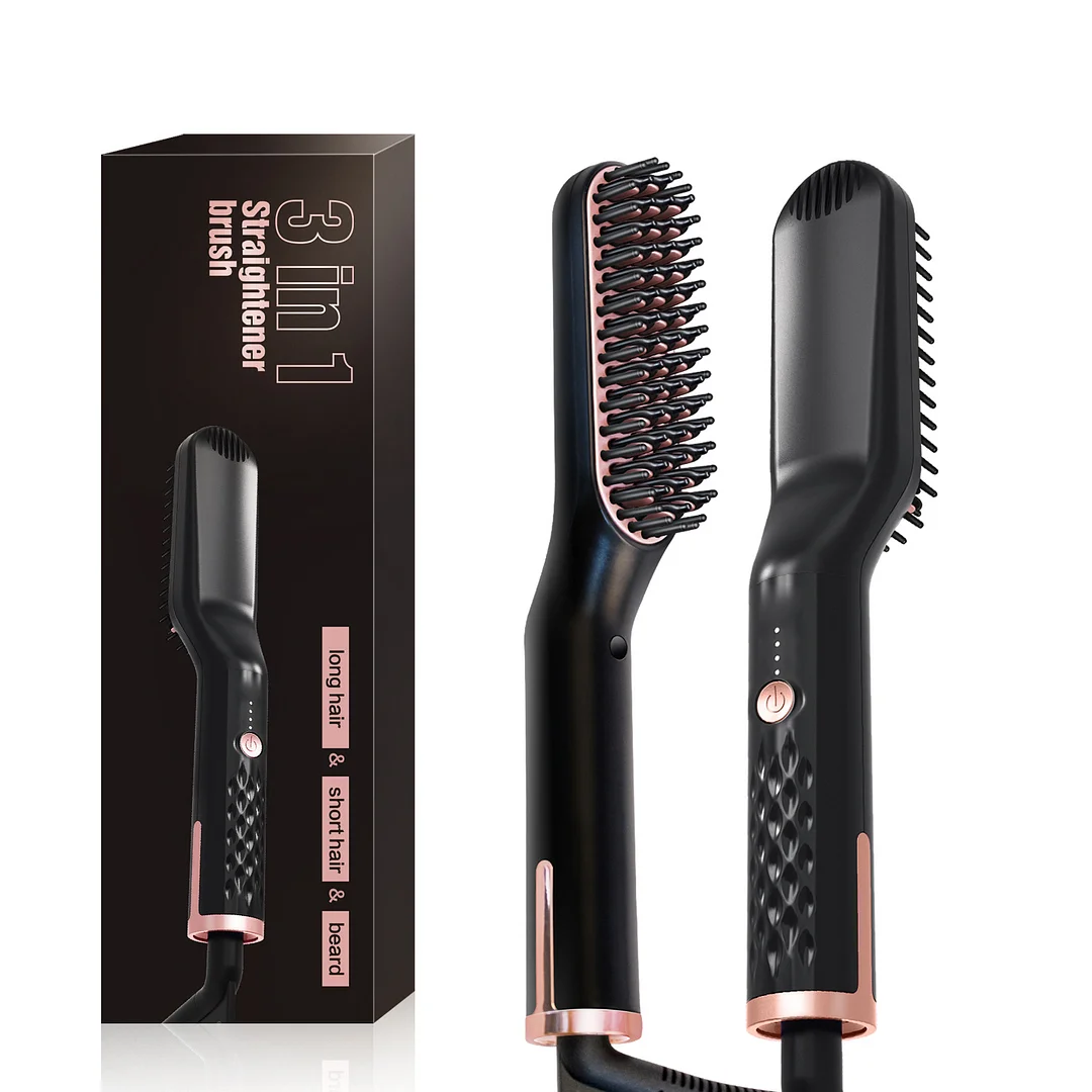 Premium Beard Straightener for Men - Ionic Technology Heated Beard Brush