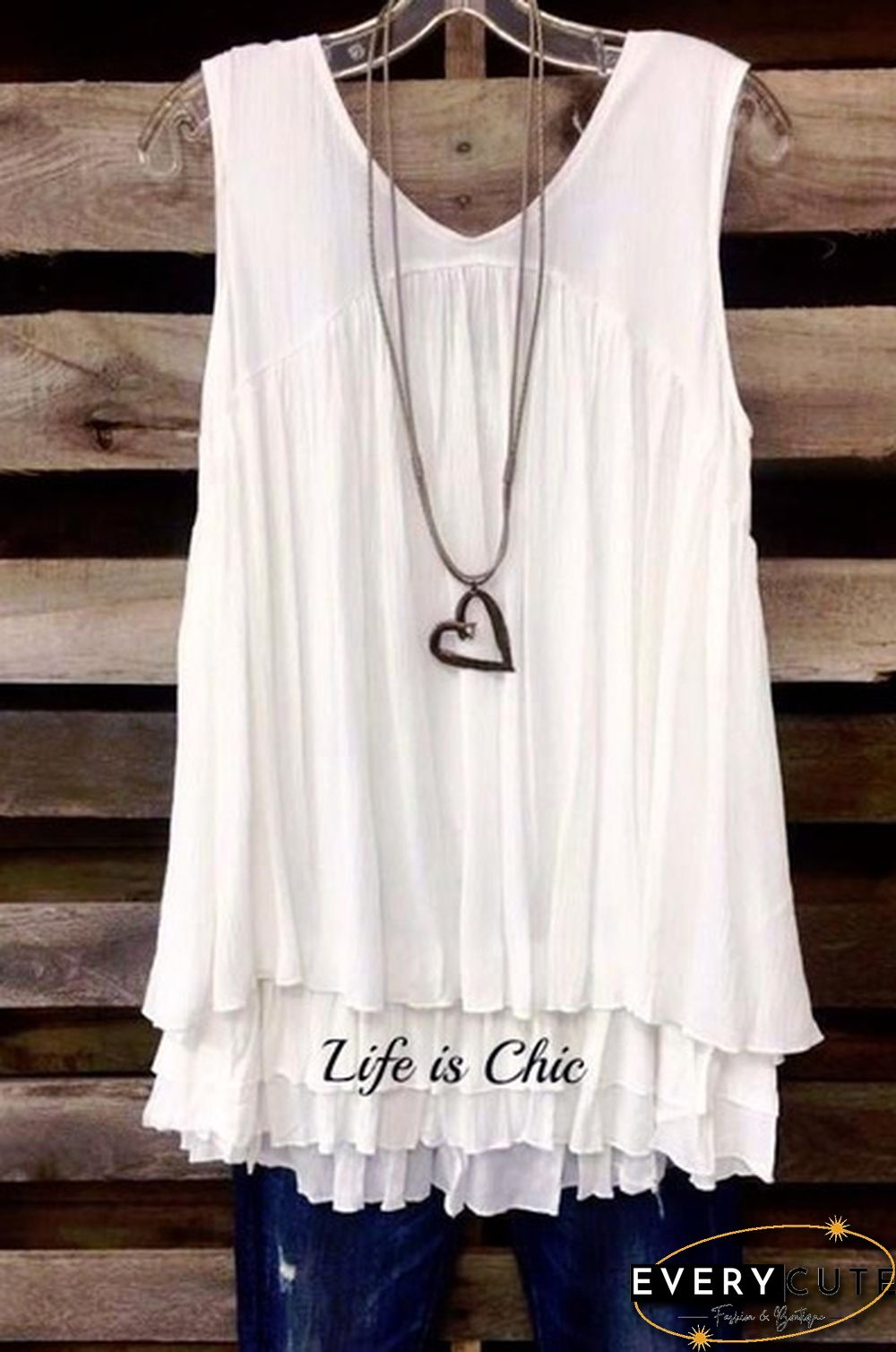 Women's Fashion Sexy Casual Solid Color Sleeveless Tank T-Shirt Top