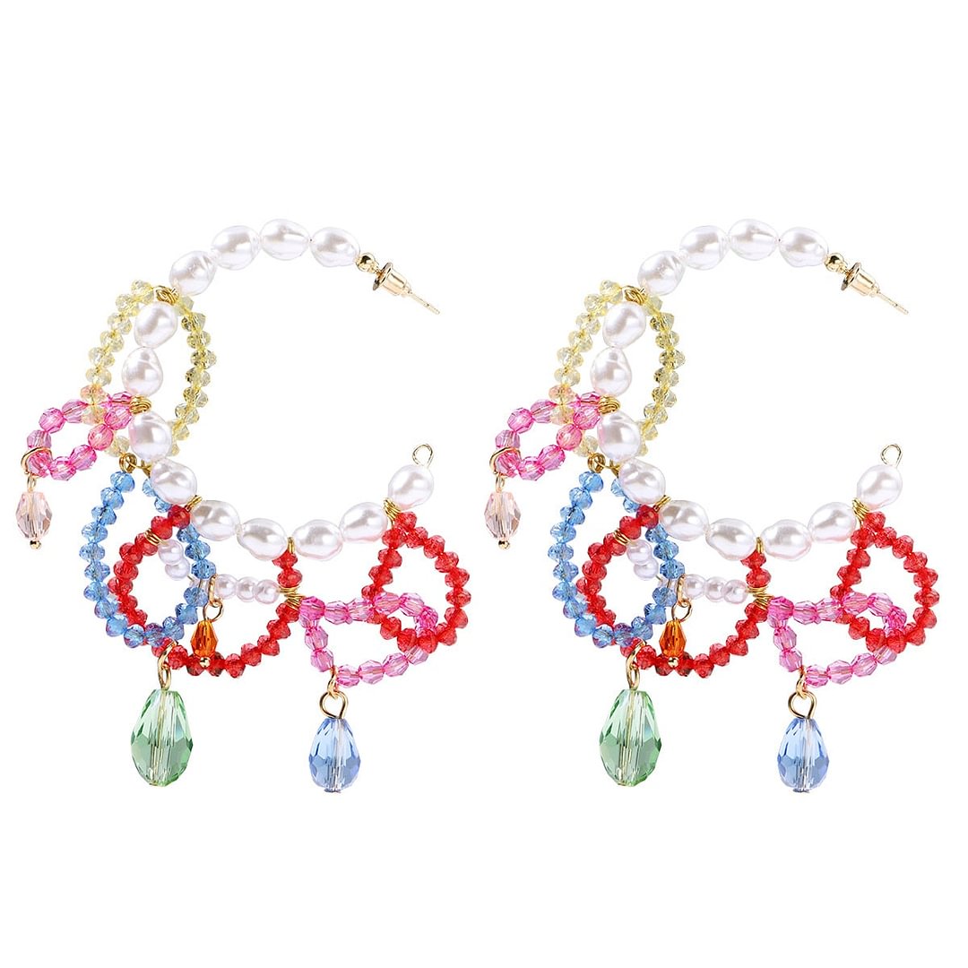 Dvacaman Texture Rainbow Teardrop Earrings Luxury Sparkly Long Tassel Rhinestone Heart-Shaped Dangle Earrings for Women Jewelry