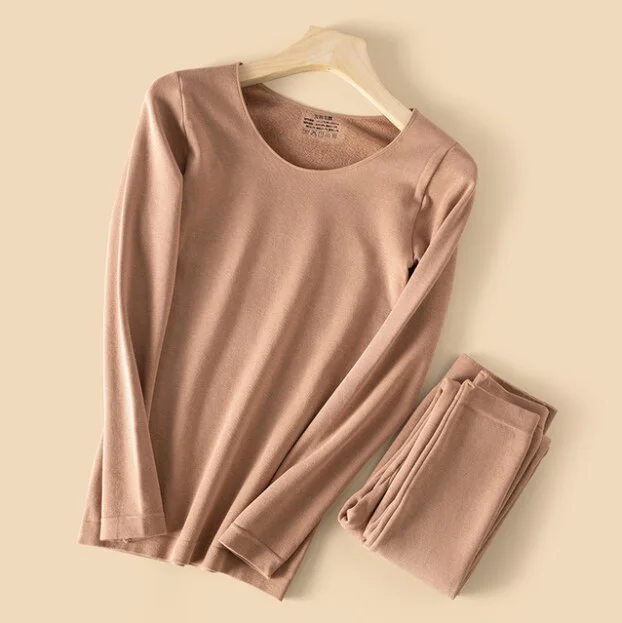 Thermal Underwear Set Warm Winter Seamless Bodysuits For Women Velvet Long Sleeves Sexy Women's Intimates Underwear & Sleepwears