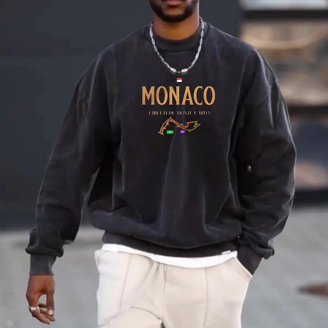 Unisex Monaco Monte Carlo Track Casual Retro Sweatshirt