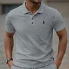 Men's Jacquard Simple Lapel Outdoor Casual Polo Shirt