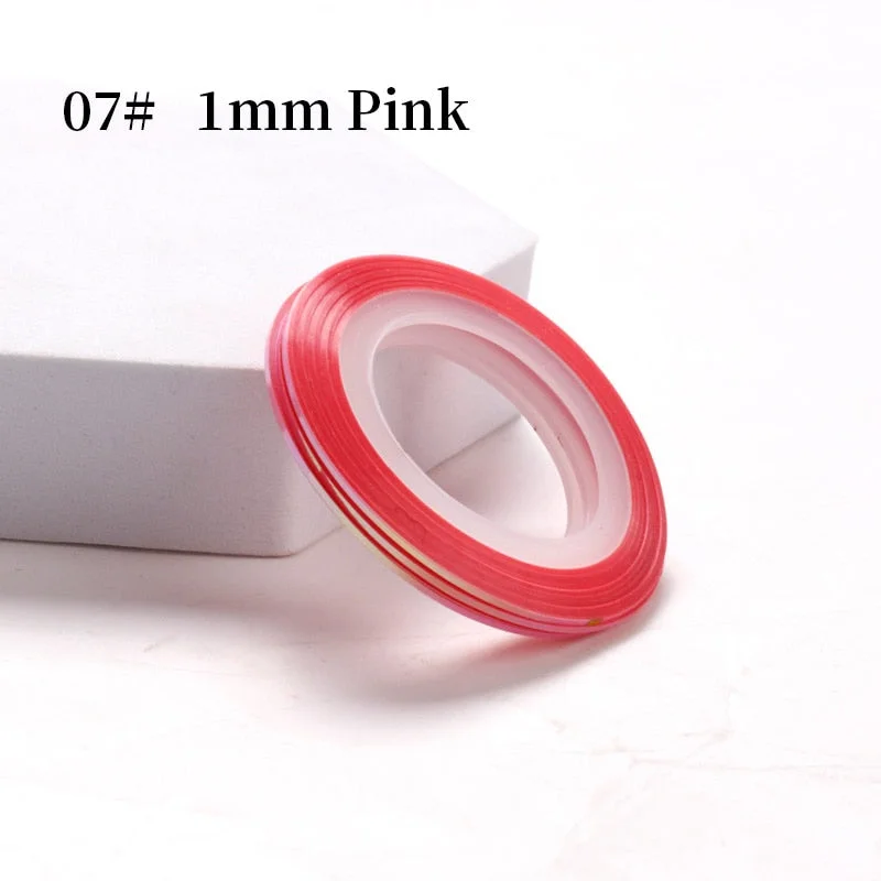 Nude Color Silver Nail Striping Tape Line 1mm 2mm 3mm Sticker Pink Yellow Shiny Stickers DIY Decors Tool Nail Art Decoration