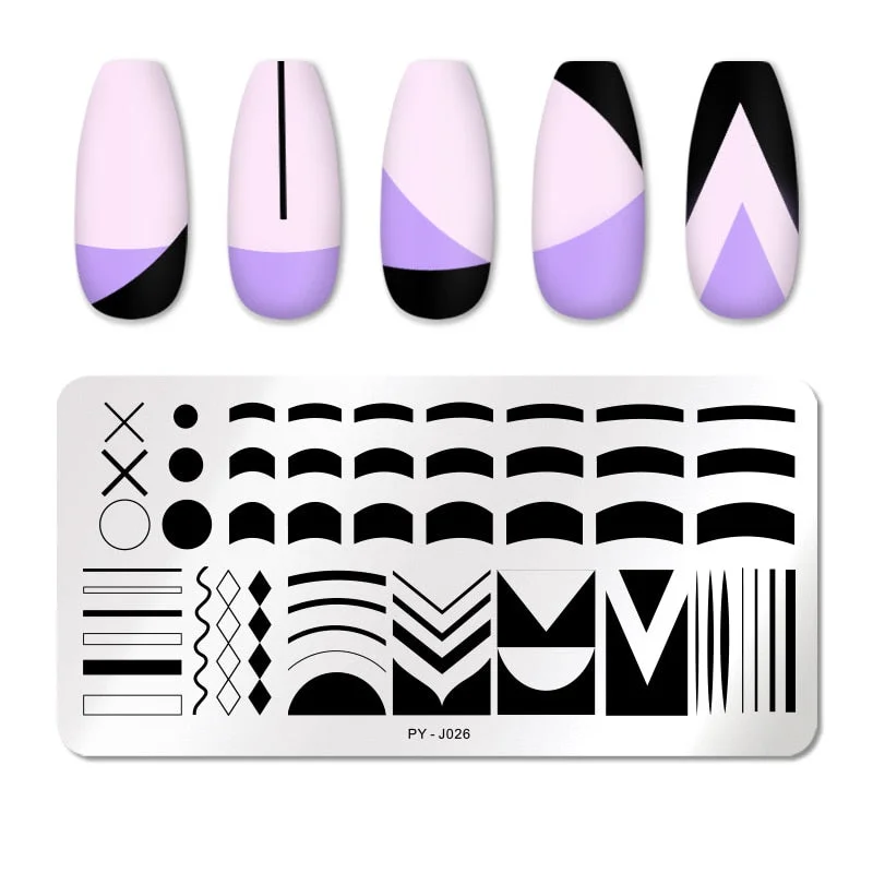 PICT You Nail Stamping Plates French Tip Pictures Nail Art Stamping Template Stainless Steel Nail Design Stencil Tools