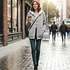 Hooded Fleece Jacket with Shearling Lining
