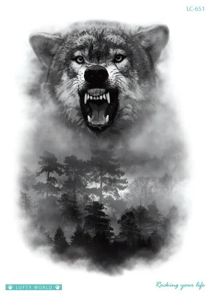 Sdrawing Transfer fake tattoo Waterproof Temporary Tattoo sticker men women Tiger wolf tattoo flash tatto arm tatoo makeup sticker