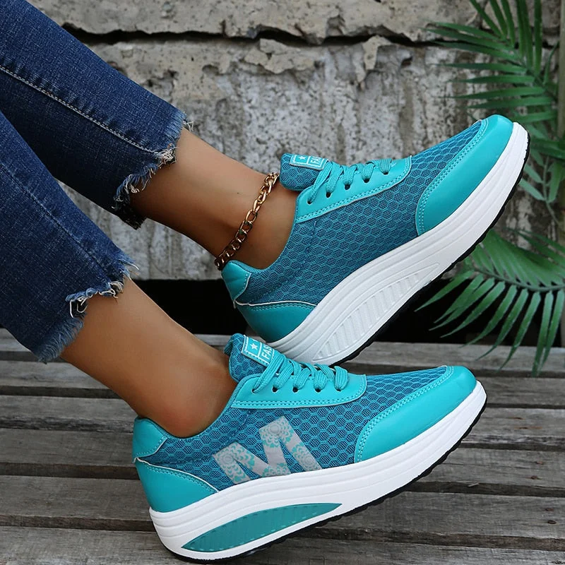 2022 Casual Women's Shoes Platform Flats Lady Beauty Sewing Fitness Shoe New Trendy Health Wedges Sneakers Size 35-43