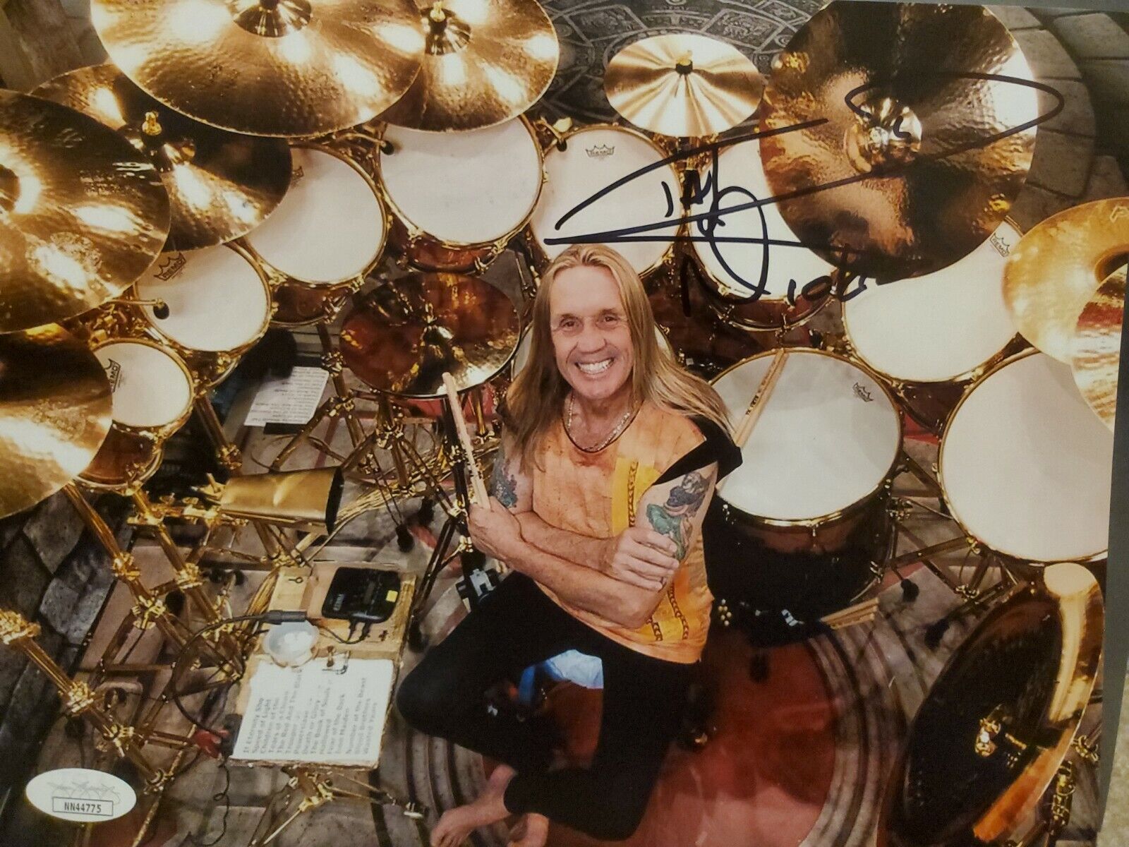 NICKO MCBRAIN SIGNED AUTOGRAPH 8X10 IRON MAIDEN DRUMMER JSA NN44775