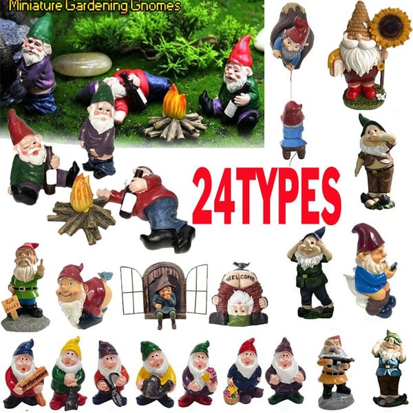 【New】Fairy Resin Statues Miniature Mini Elf Sculpture Dwarf Funny Gnome Statue, Naughty Garden Figurines, For Patio, Yard, Lawn