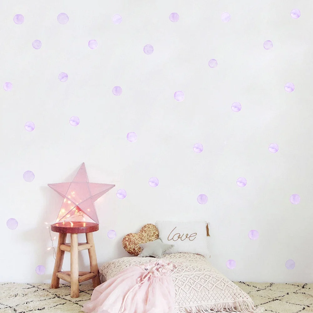 36 Pcs/Set Watercolor Dot Wall Stickers for Kids Rooms Decoration DIY Fade Resistance for Home Bedroom Decor