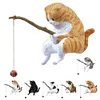Fishing Cat Ornament Mini Cat Figurine Home Car Interior Decoration (7Pcs)