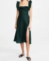 Ruffled Square Collar Long Formal Dress Sleeveless Slit Evening Dress