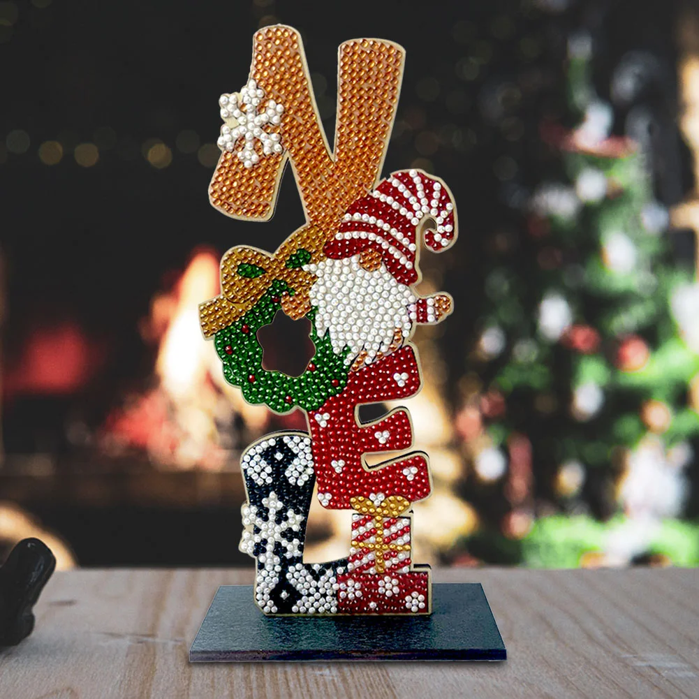 Christmas Wooden Spot Diamond Decoration (Single-sided Crystal Diamond)