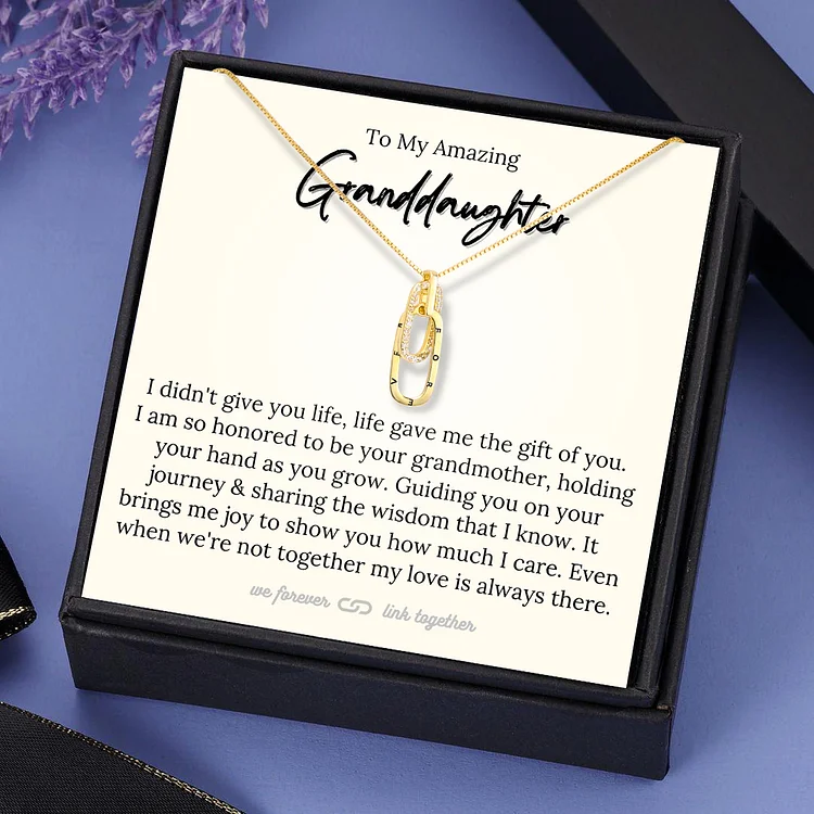 To My Granddaughter Forever Linked Together Necklace Gift Set