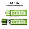 usb rechargeable lithium battery 1.5V1800mWh lithium battery constant voltage fast charging large capacity