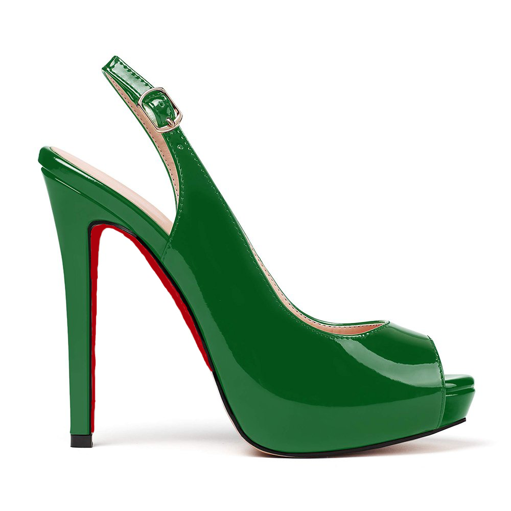 Green Shoes Red Bottom Stilettos Women Heels Summer-MERUMOTE