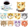 8Pcs Diamond Painting Wooden Cute Animal Coaster Diamond Art Kit w/ Holder No-Slip Decor