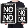 Warning Seriously No Soliciting No Trespassing - Vintage Metal Signs(12*16Inch) - Warning