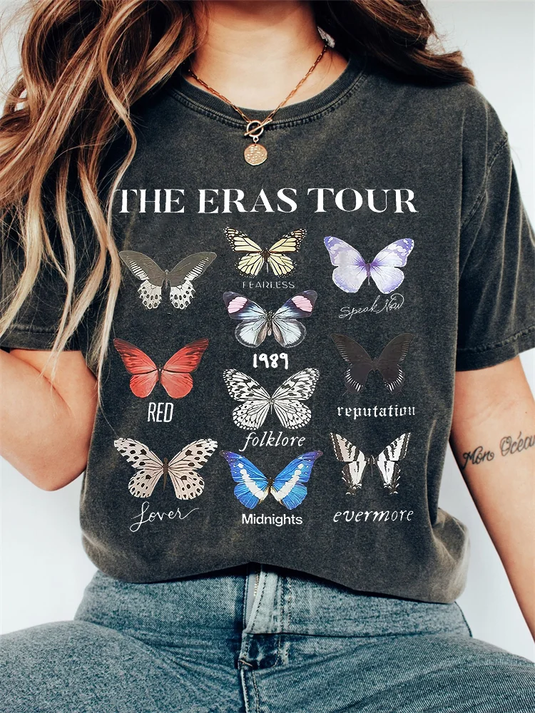 The Eras Tour Butterflies Vintage Washed T Shirt