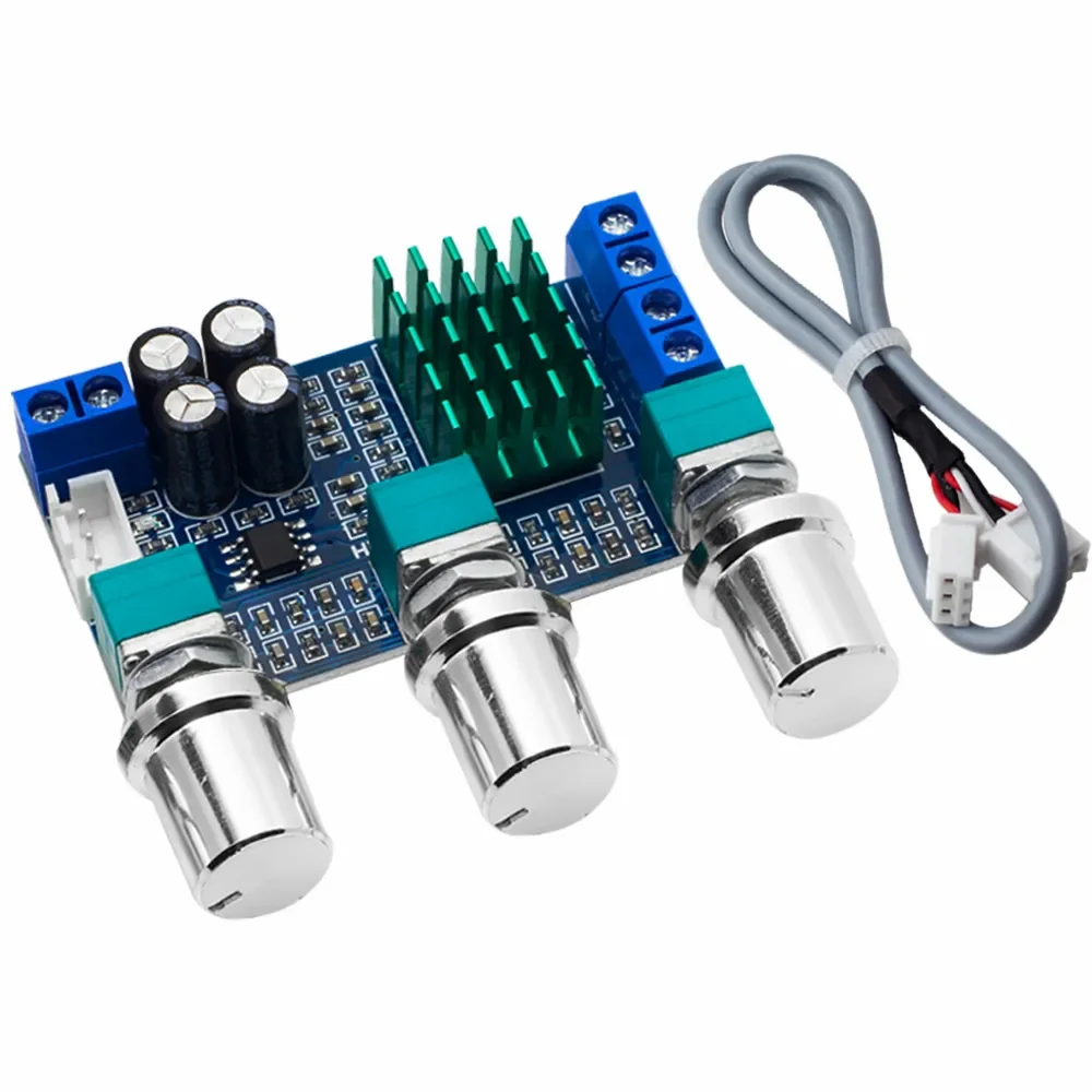 DC 12V 24V 80W x 2 Dual Channel Digital Audio TPA3116D2 Treble Bass Regulating Preset Pre Amplifier Board Module XH-M567