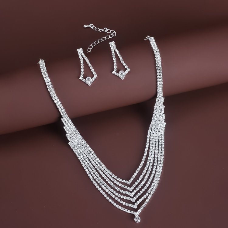 Layered rhinestone bride ornament set
