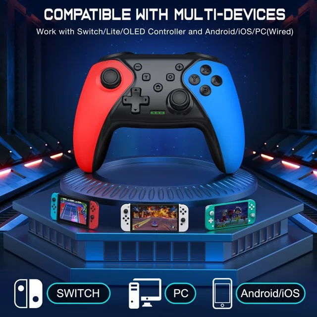 Switch Pro Controller for Nintendo Switch Controller/Switch Lite/OLED/Android/IOS/Windows PC, DinoFire Wireless Switch Controllers with Programmable, TURBO & Wakeup