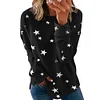 Women's Fashion Pentagram Sweatshirt Tie Dye Round Neck Long Sleeves