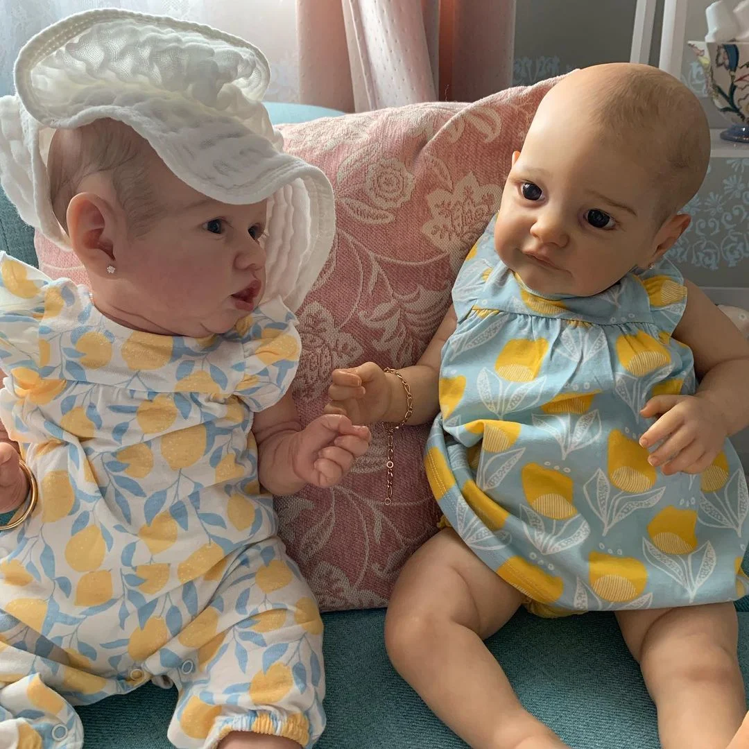 [Baby Twins] 20'' Truly Lifelike Reborn Baby Doll Girls Kamari and Guadalupe