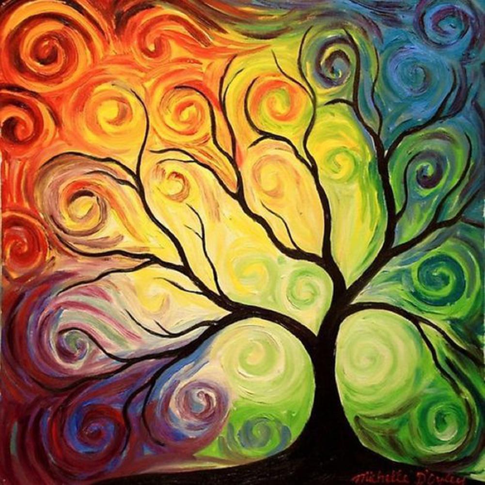 

30*30CM - Comic Tree - Round Drill Diamond Painting, 501 Original