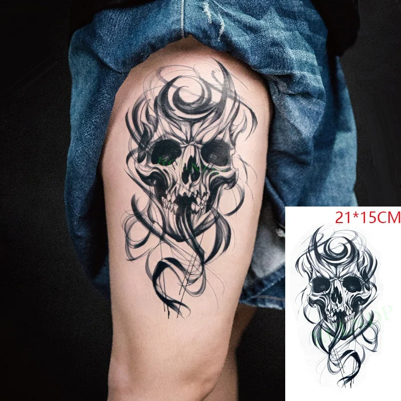 Waterproof Temporary Tattoo Stickers on Body Tribal Totem Fake Tatto Flash Tatoo Back Leg Arm belly big size for Women Men girl