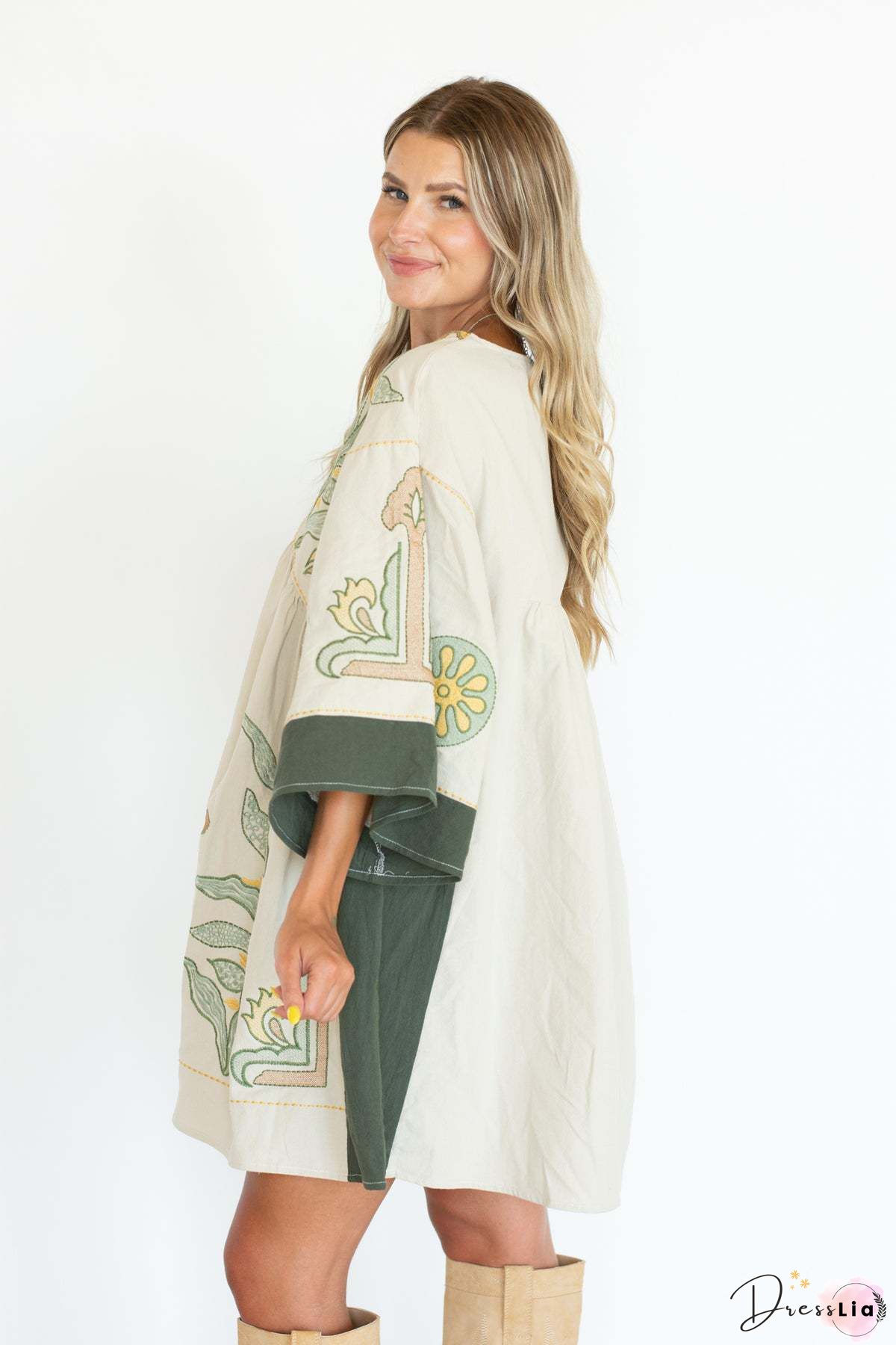 Vacation Long Sleeve Woven Dress