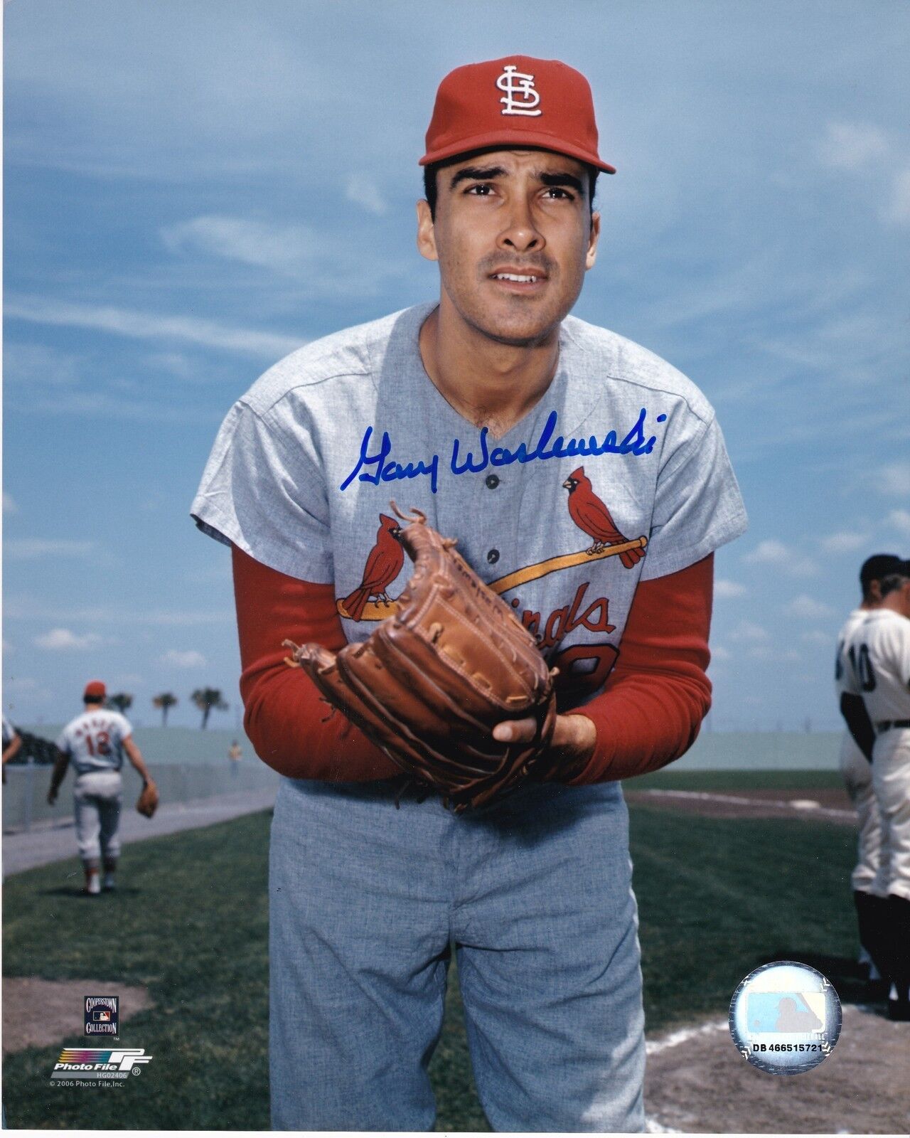 GARY WASLEWSKI ST. LOUIS CARDINALS ACTION SIGNED 8x10