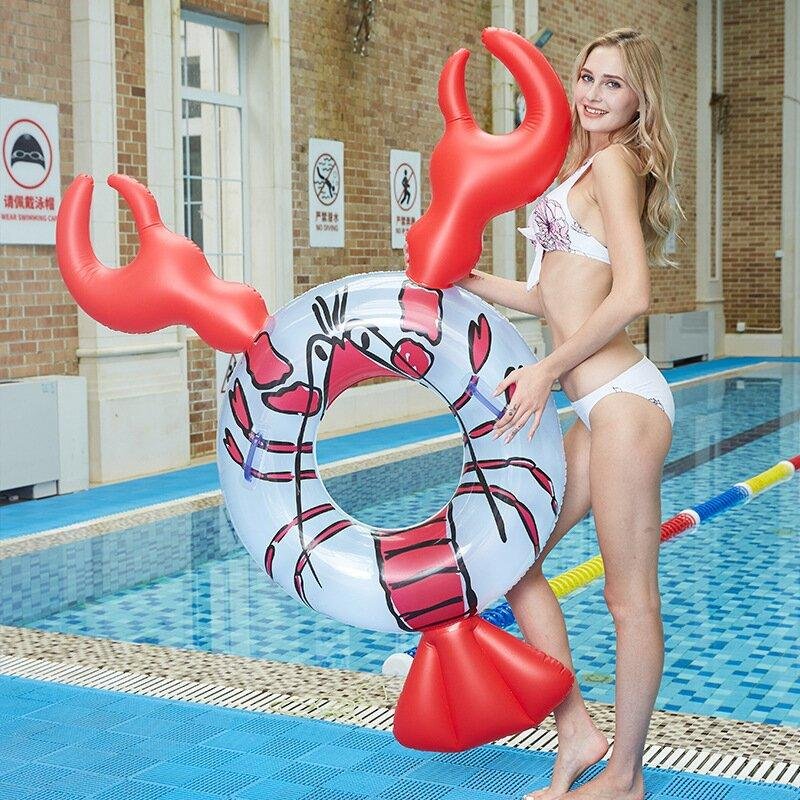 Lobster Style Swimming Ring Swimming Pool Floats for Adults Water Sports Fun Toy Game Ride Inflatable Summer Vocation Water Inflatable Swimming Ring
