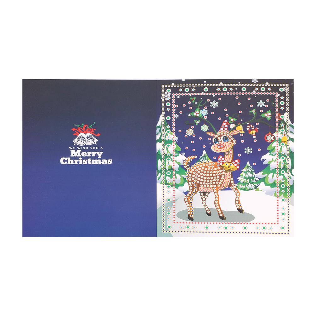 

Christmas Elk-Creative Diamond Greeting Card, 501 Original