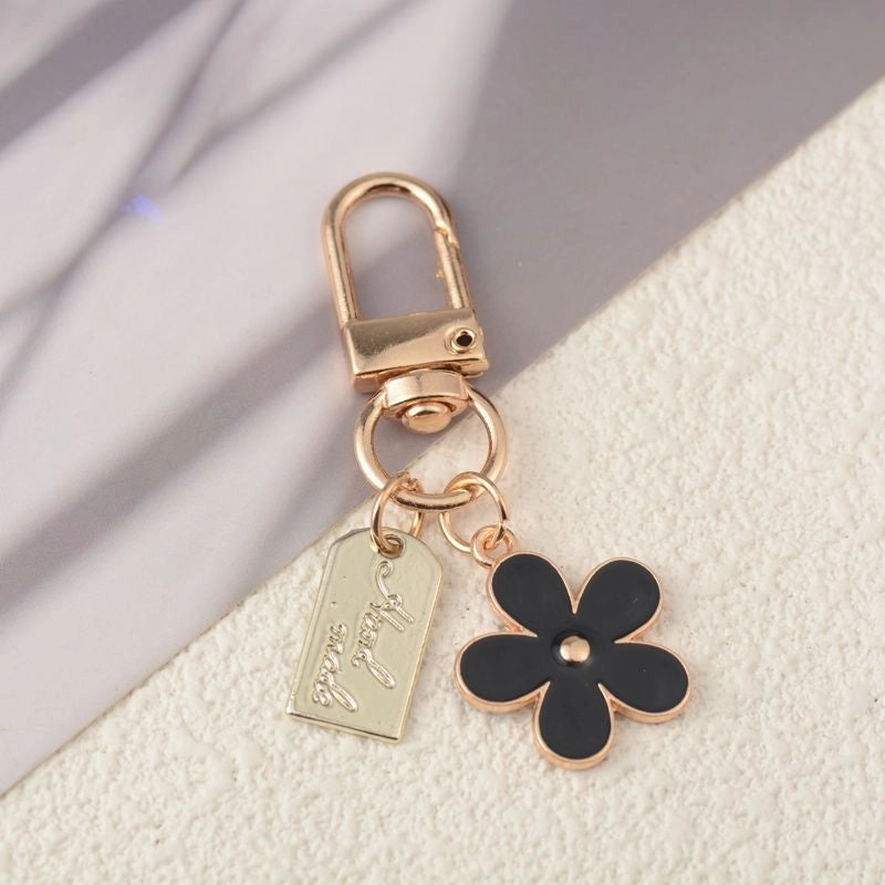 Cute Minimalist Flower Metal Unisex Bag Pendant Keychain