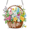 2Pcs Diamond Painting Flower Basket Diamond Art Pendant Wall Decor